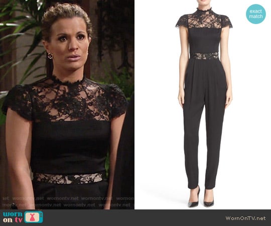 Alice + Olivia Rosalia Jumpsuit worn by Chelsea Lawson (Melissa Claire Egan) on The Young and the Restless