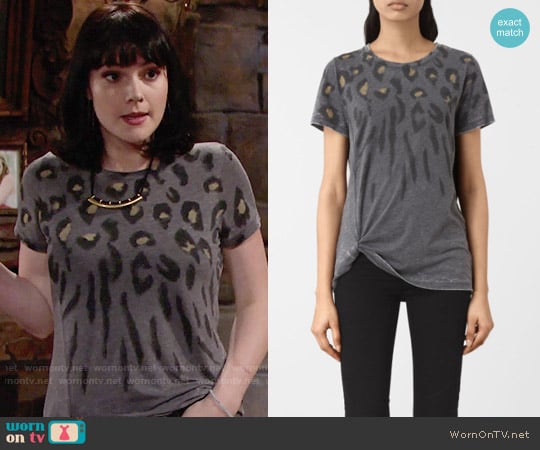 All Saints Lao Mellon Tee worn by Tessa Porter (Cait Fairbanks) on The Young and the Restless