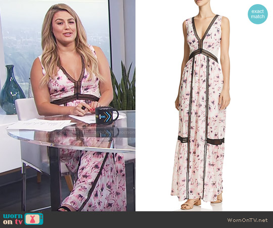 Aqua Floral V-Neck Maxi Dress worn by Carissa Loethen Culiner on E! News