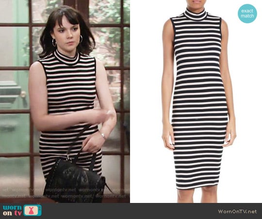 ATM Anthony Thomas Melillo Stripe Rib Jersey Dress worn by Tessa Porter (Cait Fairbanks) on The Young and the Restless