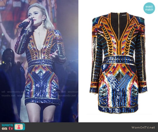 Balmain Embellished Sequin Fitted Dress worn by Juliette Barnes (Hayden Panettiere) on Nashville