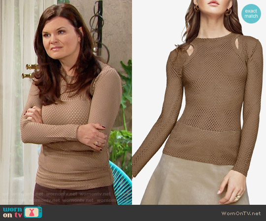 Bcbgmaxazria Mercy Cutout Mesh Top worn by Katie Logan (Heather Tom) on The Bold and the Beautiful