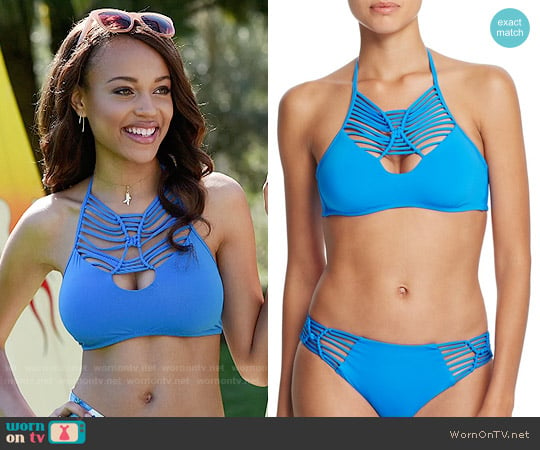 Becca Electric Current High Neck Bikini Top worn by Nicole Avant (Reign Edw...