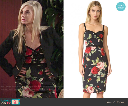 Black Halo Daria Dress in Petal Pusher worn by Ashley Abbott (Eileen Davidson) on The Young and the Restless