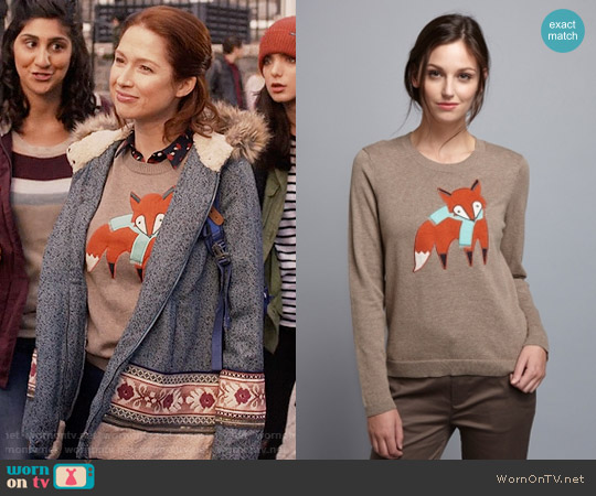 Brooklyn Industries Too Foxy Sweater worn by Kimmy Schmidt (Ellie Kemper) on Unbreakable Kimmy Schmidt