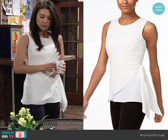 Calvin Klein Faux-Wrap Shell worn by Juliet Helton (Laur Allen) on The Young and the Restless