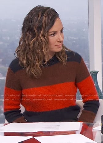 Catt’s colorblock sweater on E! News Daily Pop