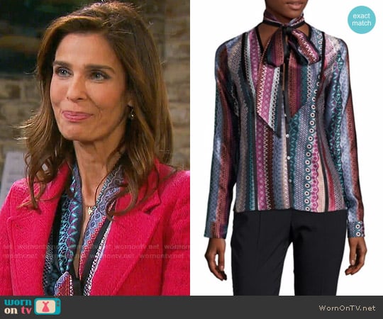 Cinq a Sept Embry Blouse worn by Hope Williams (Kristian Alfonso) on Days of our Lives