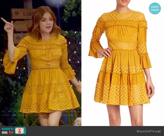 Cinq a Sept Octavia Dress worn by Aria Montgomery (Lucy Hale) on Pretty Little Liars