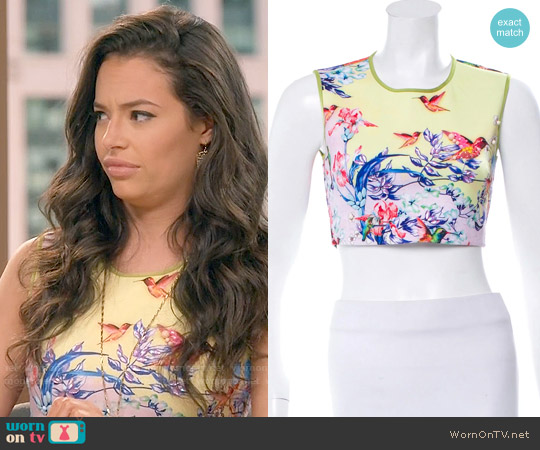 Clover Canyon Embellished Crop Top worn by Kibby Ainsley (Chloe Bridges) on Daytime Divas