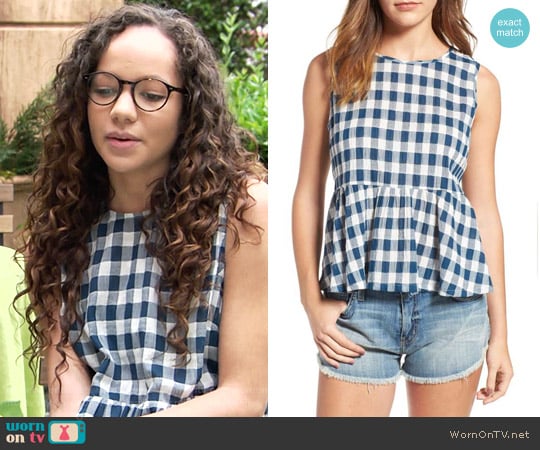 Current Elliott The Peplum Gingham Tank worn by Mattie Ashby (Lexie Stevenson) on The Young and the Restless