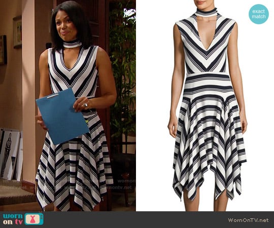 WornOnTV: Maya’s striped v-neck dress on The Bold and the Beautiful ...