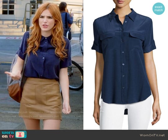 Equipment Short Sleeve Signature Shirt worn by Paige Townsen (Bella Thorne) on Famous in Love