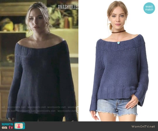 Free People Beachy Slouchy Pullover Sweater worn by Maddie Jaymes (Lennon Stella) on Nashville