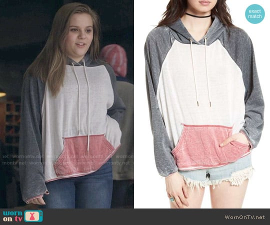 Free People Tri-color Hoodie worn by Daphne Conrad (Maisy Stella) on Nashville