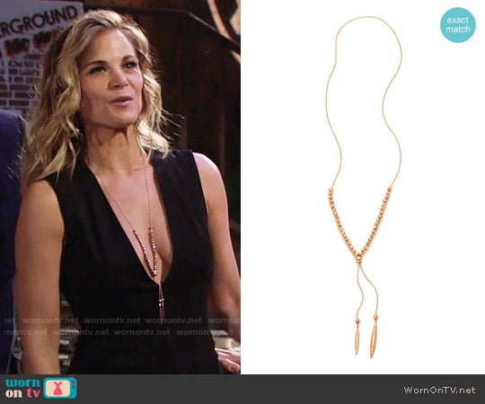 Gorjana Laguna Large Adjustable Lariat Necklace in Rose Gold worn by Phyllis Newman (Gina Tognoni) on The Young and the Restless