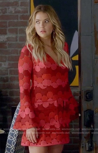 Hanna’s pink and red polka dot dress on Pretty Little Liars