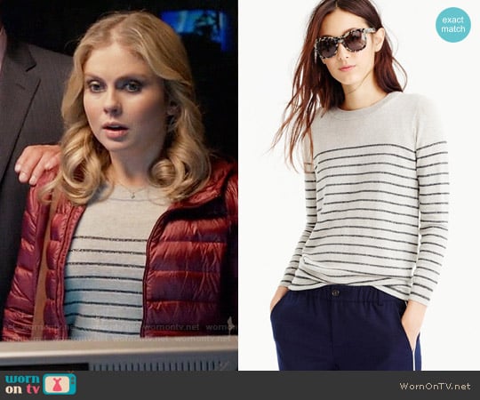 J. Crew Tippi Sweater in Metallic Stripe worn by Liv Moore (Rose McIver) on iZombie