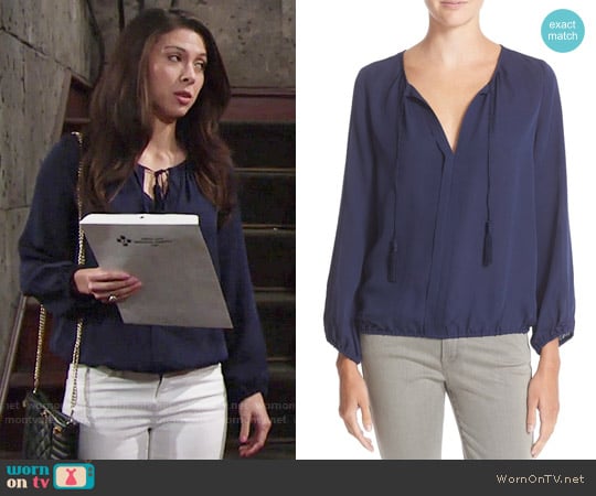 Joie Jacinta Blouse worn by Juliet Helton (Laur Allen) on The Young and the Restless