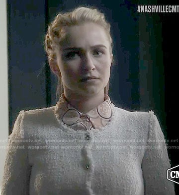 Juliette’s white tweed jacket on Nashville