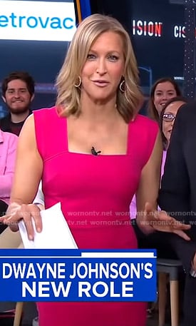 Lara’s pink square neck dress on Good Morning America