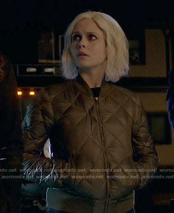 Liv's olive quilted bomber jacket on iZombie