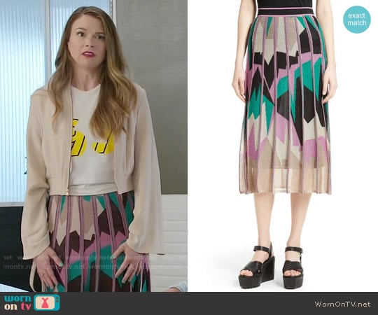 M Missoni Geometric Intarsia Midi Skirt worn by Liza Miller (Sutton Foster) on Younger