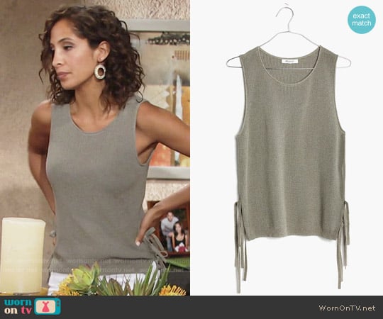 Madewell Side Tie Sweater Tank worn by Lily Winters (Christel Khalil) on The Young and the Restless