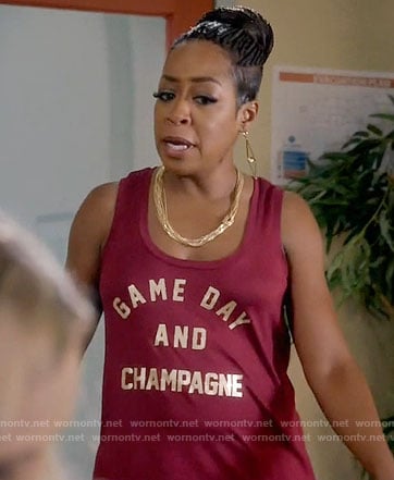 Mo's game day and champagne tank top on Daytime Divas