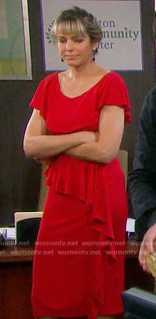 Nicole’s red ruffled dress on Days of our Lives