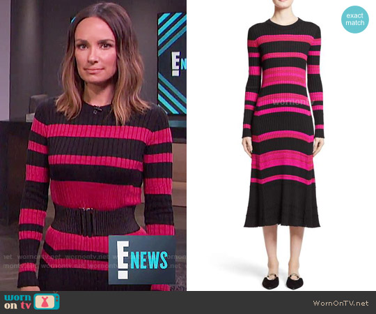 Proenza Schouler Stripe Cashmere, Wool & Silk Midi Dress worn by Catt Sadler on E! News