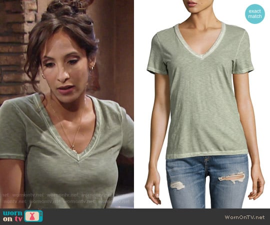 Rag & Bone Sublime Wash V Neck Tee worn by Lily Winters (Christel Khalil) on The Young and the Restless