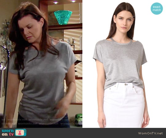 Rag & Bone Cutout Tee worn by Katie Logan (Heather Tom) on The Bold and the Beautiful