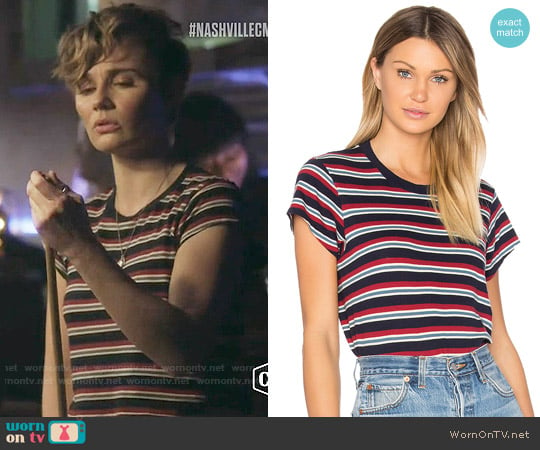 Re/Done Boxy Stripe Tee worn by Scarlett O'Connor (Clare Bowen) on Nashville