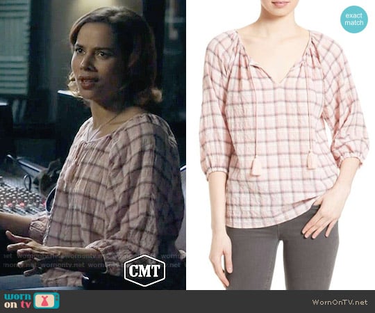 Soft Joie Legaspi Plaid Top worn by Hallie Jordan (Rhiannon Giddens) on Nashville