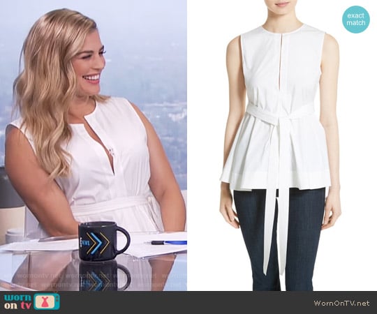 Theory Desza Top worn by Carissa Loethen Culiner on E! News