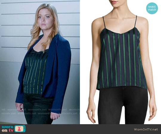 Theory Vannie Stripe Tank worn by Alison DiLaurentis (Sasha Pieterse) on Pretty Little Liars