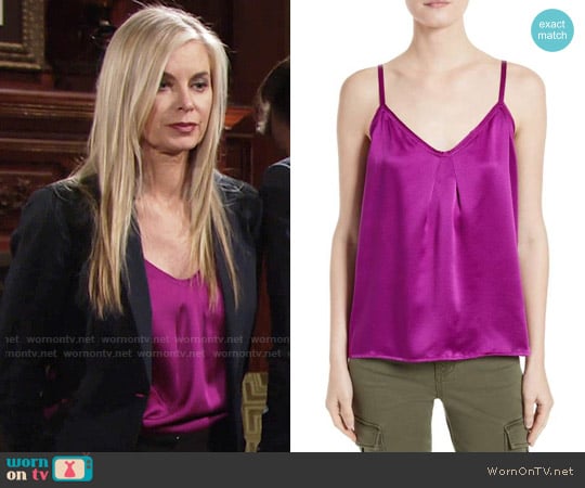 Vince Pleated Silk Camisole worn by Ashley Abbott (Eileen Davidson) on The Young and the Restless