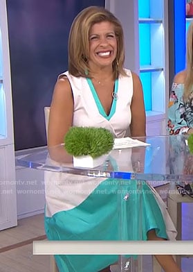 Hoda’s white and green wrap dress on Today