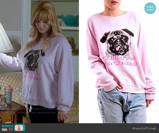 Wildfox Woof Weekend Pug Sweatshirt worn by Alison DiLaurentis (Sasha Pieterse) on Pretty Little Liars