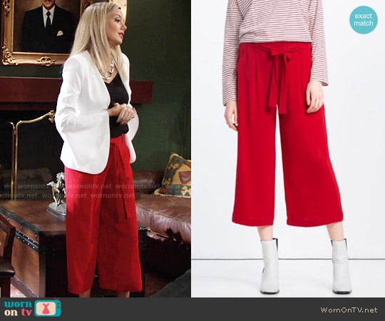 zara red culottes