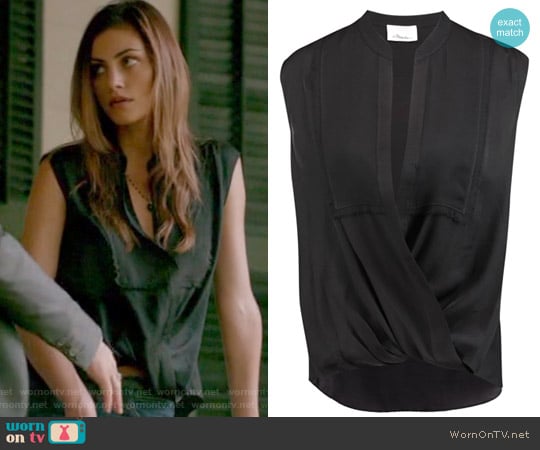 Wrap-Effect Draped Silk Chiffon Blouse by 3.1 Phillip Lim worn by Hayley (Phoebe Tonkin) on The Originals