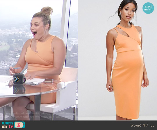 Maternity Scuba Cut Out Asymmetric Dress by Asos worn by Carissa Loethen Culiner  on E! News
