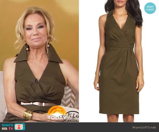 WornOnTV: Kathie’s khaki wrap dress with collar on Today | Kathie Lee ...