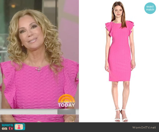 Wavy Ottoman Shift Dress by Adrianna Papell worn by Kathie Lee Gifford on Today