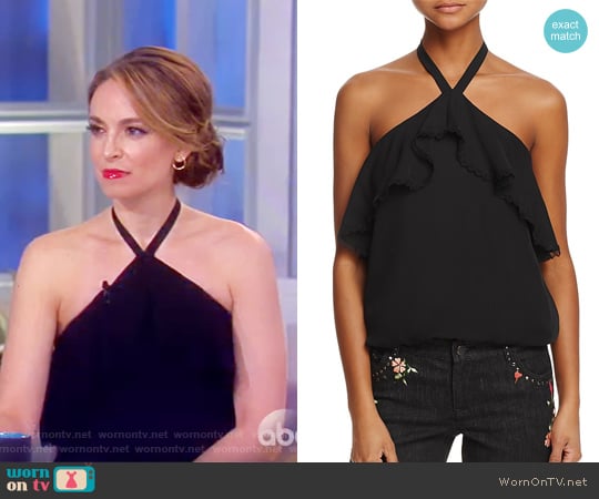 Monet Ruffled Silk Halter Top by Alice + Olivia worn by Jedediah Bila on The View