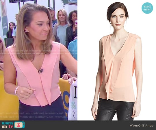 'Ellan' Top in Apricot Mist by Bcbgmaxazria worn by Ginger Zee on Good Morning America