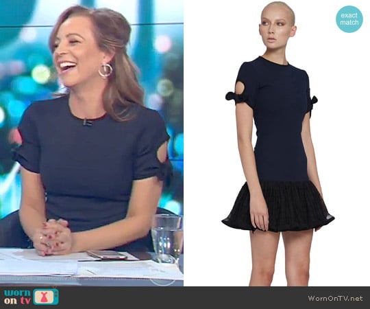 The Belinda Tie Sleeve Tee Mini Dress by By Johnny. worn by Carrie Bickmore on The Project