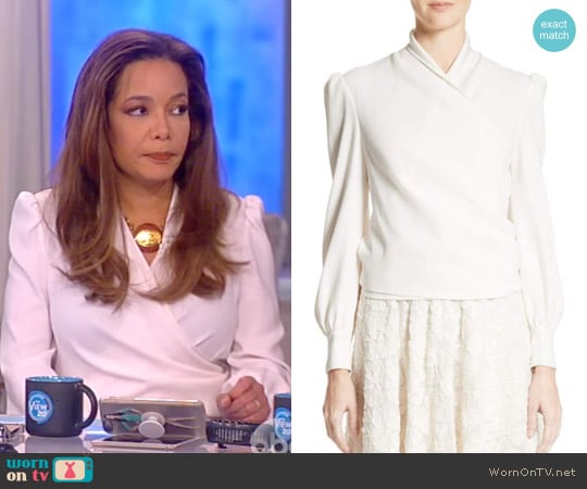 Crepe Wrap Blouse by Co worn by Sunny Hostin on The View