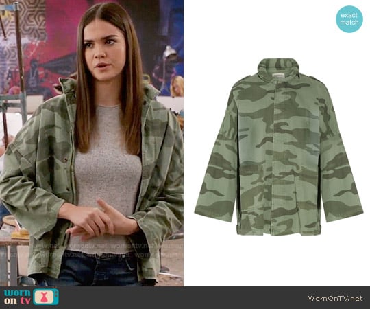 Current Elliott The Fleet Admiral Jacket in Sea Grass Camo worn by Callie Jacob (Maia Mitchell) on The Fosters